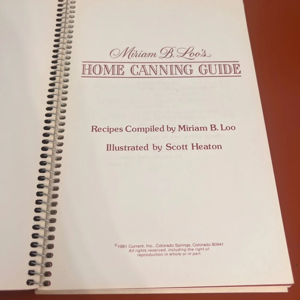 Miriam B Loo's Home Canning Guide 1981 Vintage Spiral Cookbook‎ Current Inc 2184